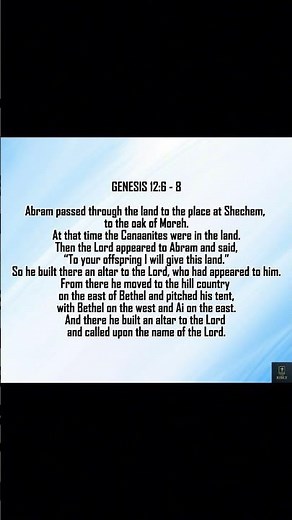 ⛰ Genesis 12:6–8 – Abram Builds Altars in the Land of Promise 🙏 #bibleverse #shorts