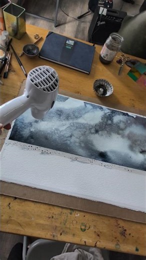Creating A Wintery Sky in watercolor #art#abstractpainting #artmeditation
