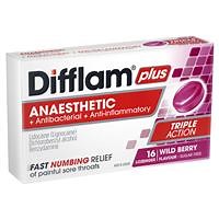 Buy Difflam Plus Anaesthetic Sugar Free Wild Berry 16 Lozenges online at Chemist Warehouse