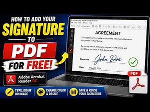 How to Add Your SIGNATURE to PDF for FREE | Adobe Acrobat Reader