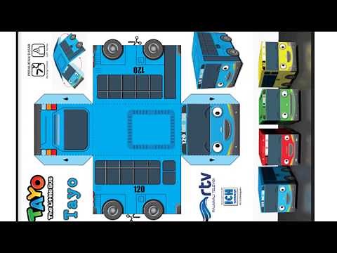 Kreatif! Download Papercraft Tayo The Litte Bus (Tayo, Rogi, Lani, Gani)