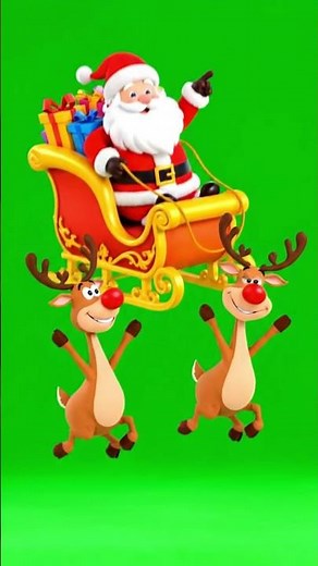 Cartoon Santa Flying Green Screen | Fun Christmas Animation Loop 03 #fireanimation #chromakey #snow