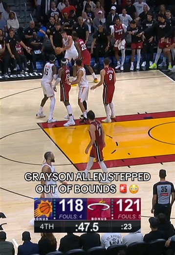 Grayson Allen Steps Out of Bounds in Suns vs Heat