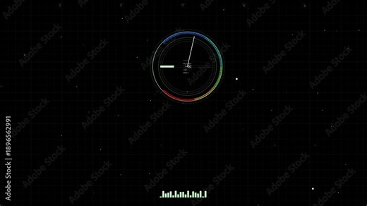 Military hud interface animated display for war and sci-fi video production featuring radar and data visuals