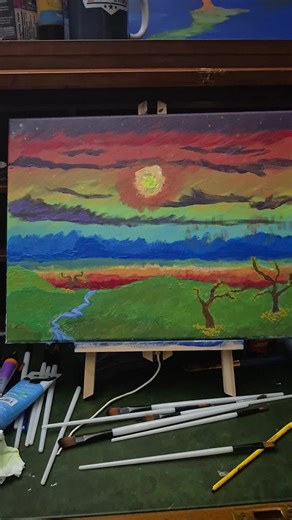 trial painting to expand my skills #painting #fyp #Green_Mantis94 #acrylicpainting #glow