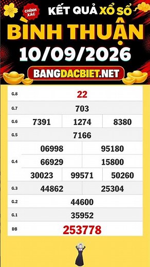 Binh Thuan Lottery Today September 10 - XSBTH - SXBTH - KQXSBTH - Binh Thuan State Lottery