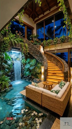 Concrete to WATERFALL! This Staircase is INSANE 😱🌿 #shorts