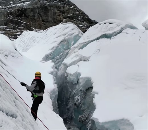 Massive Serac Collapses Around Climbers On Peru Mountain
