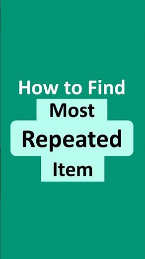 How to find most repeated Items in excel #exceltips #exceltricks