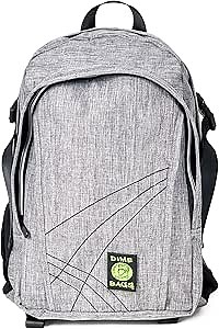 Dime Bags Backpack For Travel & School, Durable Hempster Material, 9 Storage Compartments & 2 Side Bottle Pockets, Fits 17” Laptop, Adjustable Padded Straps, Hidden Internal Pocket (Stone) ﻿﻿