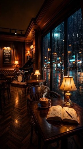 Soft Piano & Sax 🎹 Cozy Rain Ambience for Study