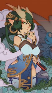 作品流程分享《龍年賀圖》【填色部分】#speedpaint #photoshop #CSP #原創 #2d #computergraphics #cg | 照夜白