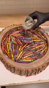 177K views · 26 reactions | Crayon stump is coming along nice ️. I decided on two layers of crayons cast in a clear epoxy. This is the first layer. I think this’ll be cool in a kid’s room or classroom ‍. Thoughts on this one? #thestumpshop | thestumpshop | Facebook