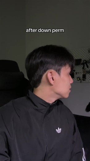 two block w/ down perm #twoblock #downperm #haircut #fyp