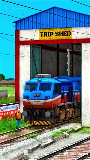 Loco Shunting WDP-4D at Trip Shed #shorts #train #wap7 #wap4 #trains