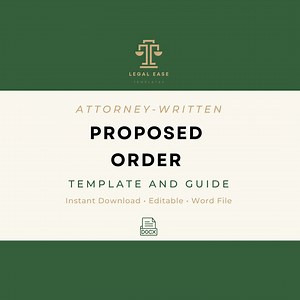 Proposed Order | Legal Template | Attorney-written | Pro Se Form | Editable Word Download | Downloadable Legal Template - Etsy UK