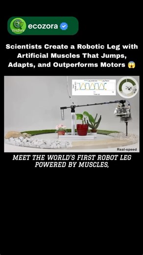 EcoZora | Science • Nature • Tech on Instagram: "Muscle-Powered Robots Are Here: The End of Electric Motors? 🤖 For over 70 years, robots have relied on electric motors—but a breakthrough from ETH Zurich and the Max Planck Institute for Intelligent Systems is rewriting the rules. In this video, discover a robotic leg driven by artificial muscles using electro-hydraulic actuators (HASELs) that move like real biological tissue. This next-generation design can jump higher, adapt to uneven terrain, 