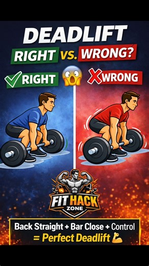 Deadlift Right vs Wrong | Fix Your Form Before You Hurt Your Back#youtubeshorts #deadlift #fitness