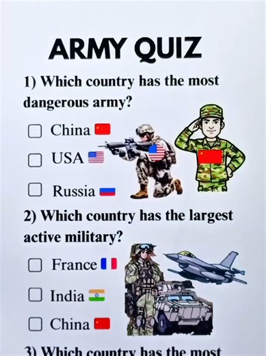 Army Quiz-Can you get 6/6? #army #armyquiz #trivia #quiztime #fyp