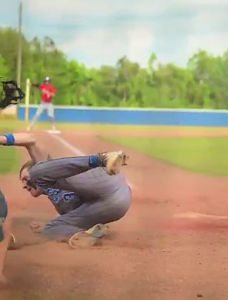 This pitcher makes a heck of an effort and takes a cleat to the face. Top of the 7th, 2 outs, bases loaded, up 3-1, tying run on second, series tied 1-1, winner moves on to the third round of the playoffs. Was he safe or out?