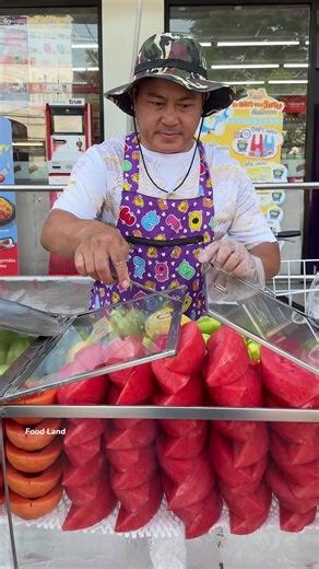 Food Land on Instagram: "All the fruits look very delicious. . Shop name: หนึ่งผลไม้สด | Thai fruit cart | 📍Location: Mahanark Market, Bangkok ,Thailand ⏰Open: Mon-Fri"