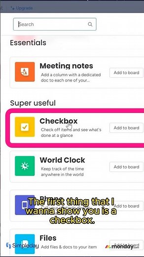 ✅ How to add and set-up a checkbox on monday.com? #projectmanagement #mondaydotcom #digital