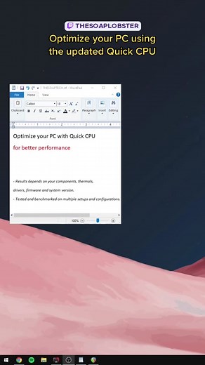 Boost Your PC Performance with Quick CPU