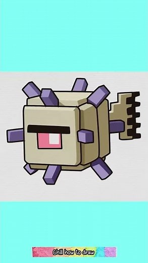 How to draw elder guardian Minecraft #drawing #draw
