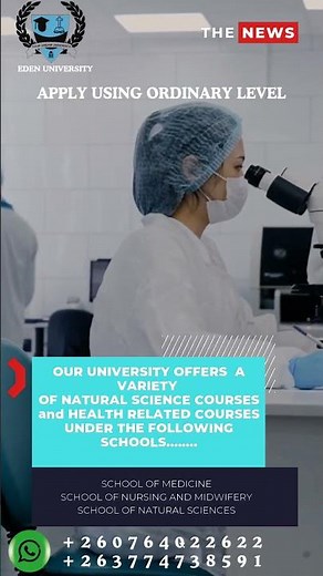 EDEN UNIVERSITY - School of Natural Sciences courses