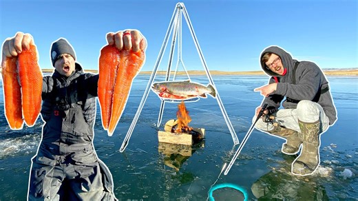 Cooking over fire while ice fishing gets dangerously hot