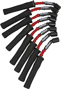 Granatelli Motorsports 28-1811HTRB GM 6.0L/6.2L LS2/LS3/LSA/LS7/LS9 Cars Hi-Perf Coil-Near-Plug Conn Kit w/RED High Temp Silicone Jacketing and Black Fire Sleeve