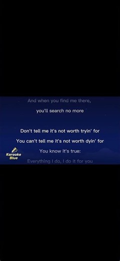 Bryan Addams - (Everything I do) I Do It For You Karaoke