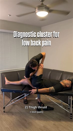 Kaison Uehara, SPT, CSCS | The Laslett cluster for low back (SIJ) pain 1) Distraction test 2) Thigh thrust test 3) Compression test 4) Sacral thrust test... | Instagram