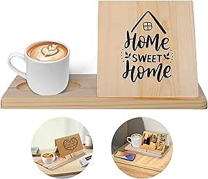 Wooden Book Holder for Book Rest, Triangle Book Nook Reading Valet Book Stand with Cup, Book Valet Triangle Book Stand for Reading and Book Lovers Gifts