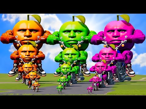 Big & Small Udin Din Din Dun on a motorcycle vs Trains | BeamNG.Drive