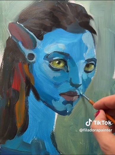 Mastering Portrait Painting with Acrylics in Blue Tones