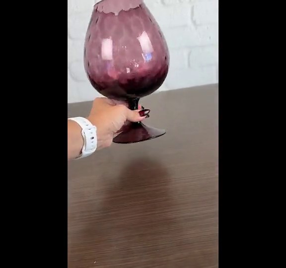 Empoli Diamond Optic Brandy Snifter, Italian Art Glass, Compote, Vase, Large Amethyst - Etsy