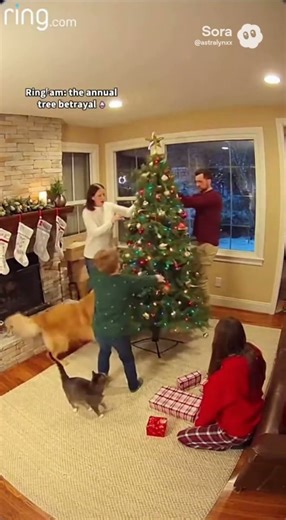 One jump and the whole tree went down #shorts #funny #christmasfail