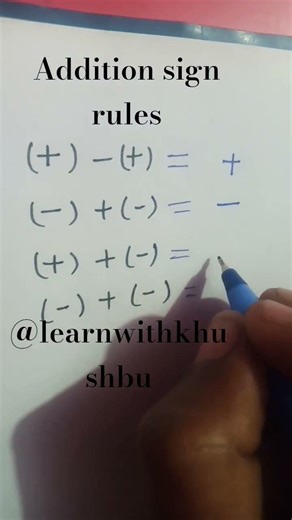 Addition sign rules#maths