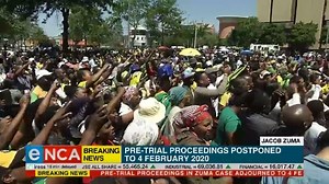 Former president Jacob Zuma sings Umshini Wami as he addresses his supporters after his court appearance. #ZumaTrial | eNCAnews