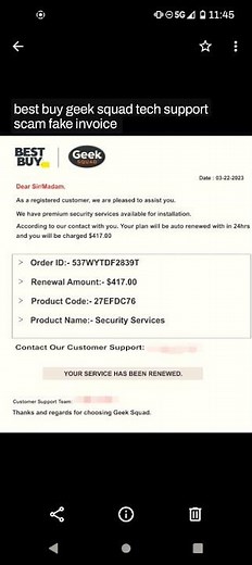 uh oh fake best buy invoice geek squad scam how stupid do these scammers think i am