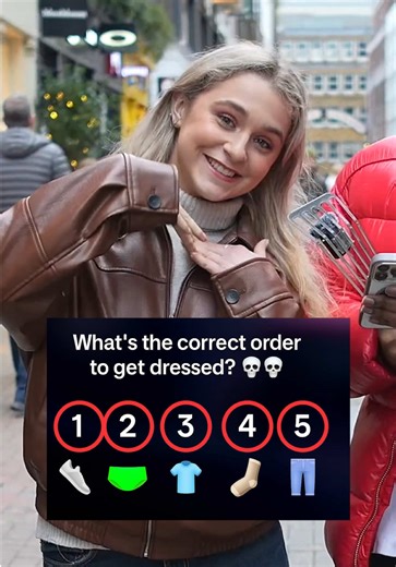 What’s the correct order to get dressed? #grwm #streetinterview