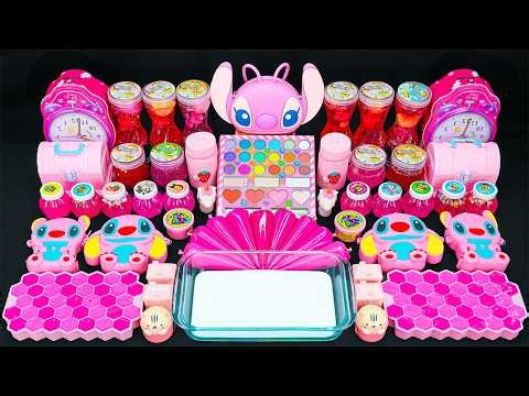 PINK LILO & STITCH SLIME 🎀 122 Minutes Satisfying Slime Mixing with Glossy Seashells & Piping Bags