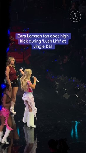 Pop Base on Instagram: "Zara Larsson fan does death drop during ‘Lush Life’ dance at Jingle Ball #reels #popculture #zaralarsson"