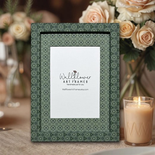 Handcrafted Green Pattern Picture Frame – Boho Home Decor, 3.5x5 or 5x7 - Etsy