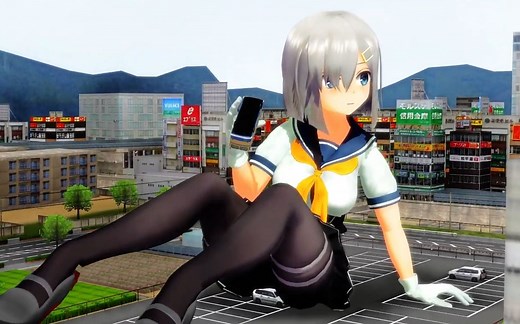 出现巨大娘滨风 舰娘MMD 巨大化