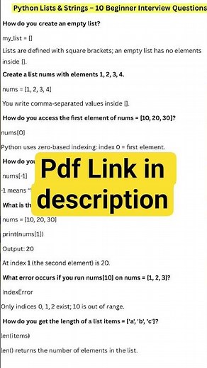 Top 10 Python Lists & Strings interview Questions