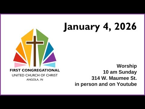 Sunday Worship for January 11, 2026