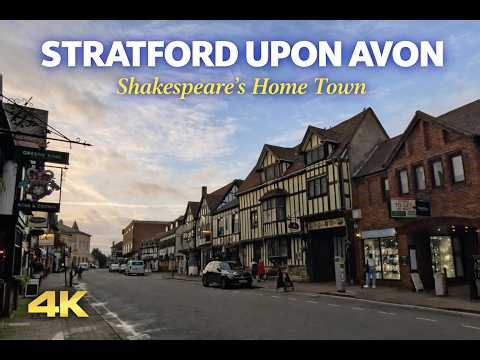 STRATFORD UPON AVON 🇬🇧 | Shakespeare’s Town in 4K | Historic Streets & River Avon