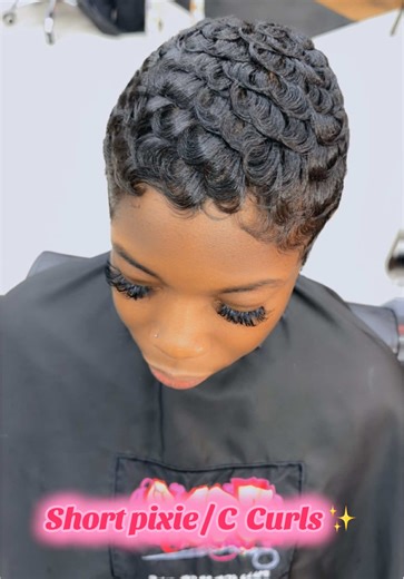 Stylish Short Pixie Cut with C Curls